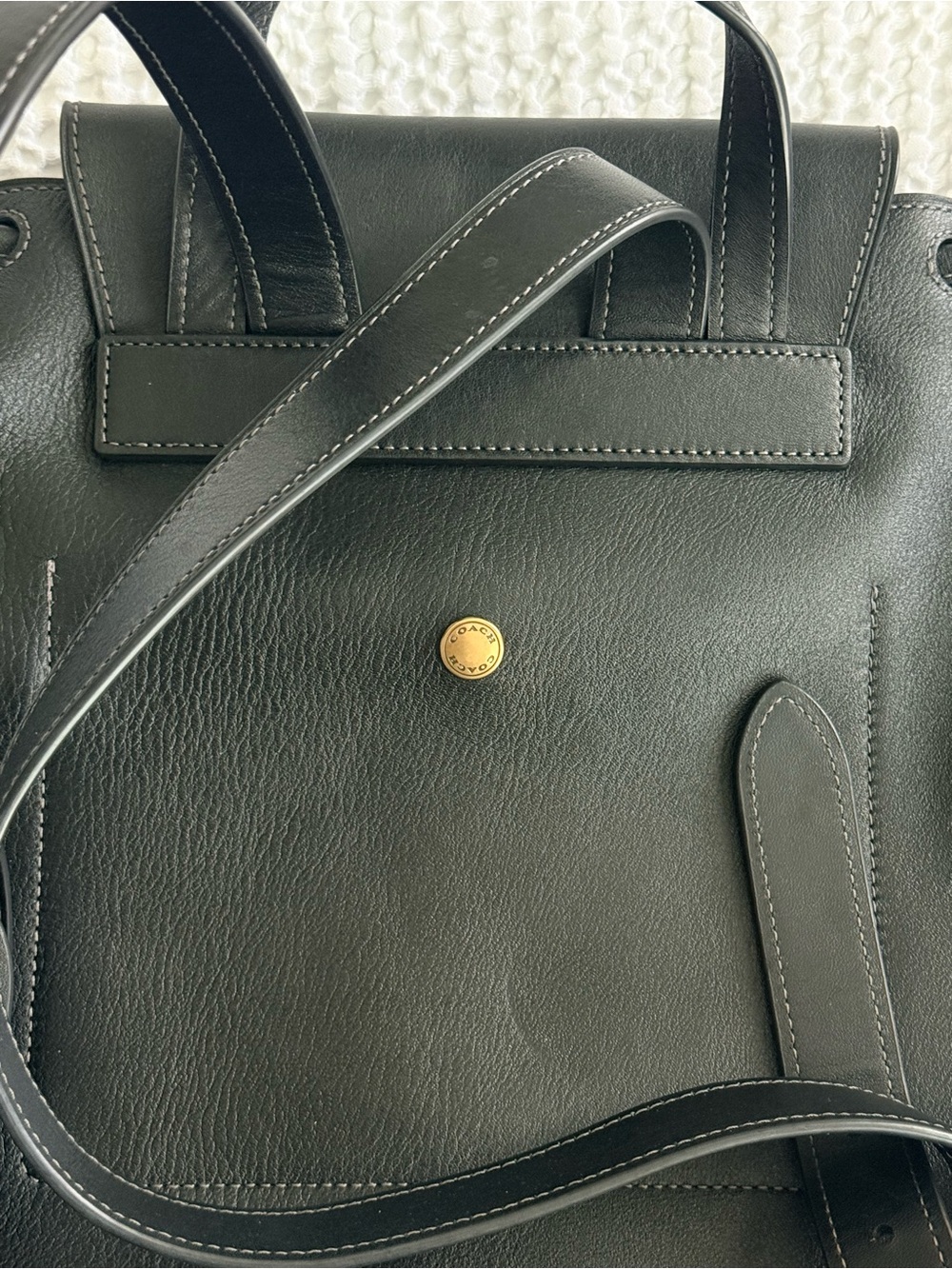 Coach Crosby 28 Black Leather Pocket Backpack - Picture 8 of 9